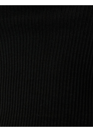 Koton U Yaka Slim Fit Kolsuz Crop Üst Siyah 5sak30094nk Siyah