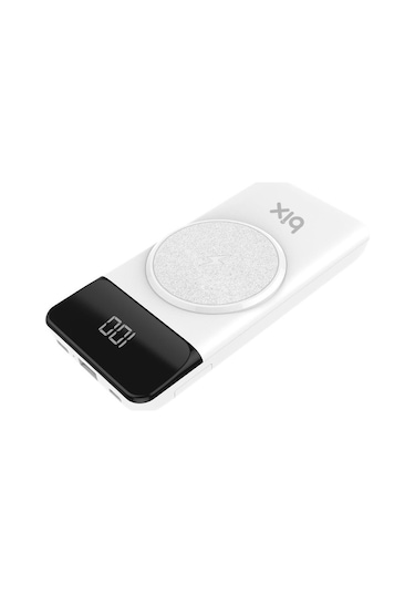 Bix PB102 10000 mAh USB PD QC 4.0 Kablosuz Şarj Powerbank Beyaz