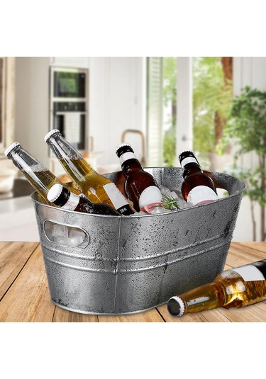 Dolıty Taşıma Kolları Ile Galvanizli Küvet Buz Kovası Tutucu Arjantin