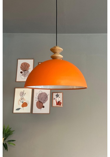 Linate Turuncu Q Kafa Başlık Avize Tekli Sarkıt Salon Kuaför Dekoratif Aydınlatma Turuncu