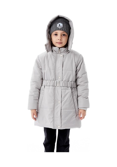 Benitto Kids Kız Çocuk Kapüşonlu Kışlık Şişme Mont 51352 Gri