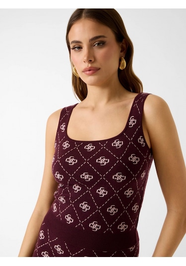 Guess Sarah 4g Büstiyer Triko Kadın Bordo Triko W4br0cz3jd2-f4t5
