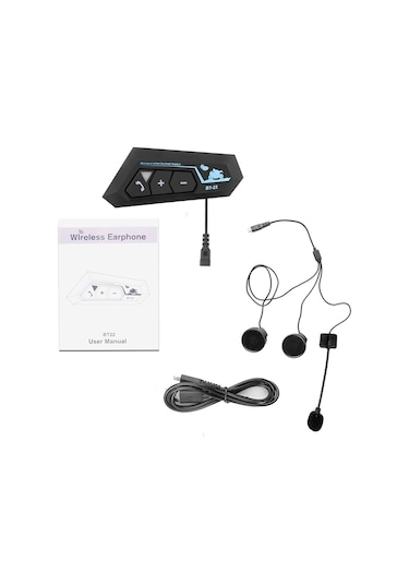BT22 Motosiklet Bluetooth 5.0 Kablosuz İntercom Kask Kulaklık