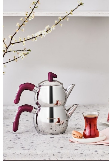 Karaca  Viyola İndüksiyon Tabanlı Mini Çaydanlık Takımı Mürdüm