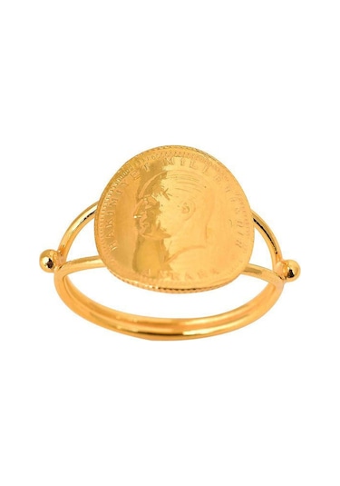 Ata Çeyrek Altınlı Yüzük Bombeli 22 Ayar