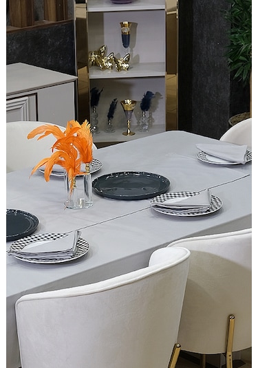 Dream Kumaş Peçete Modelleri Leke Tutmaz Kumaş Peçete Çeyiz Seti 6lı Paket Antrasit