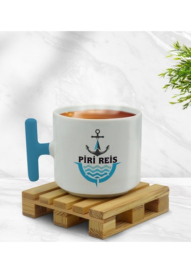 Bk Gift Kişiye Özel Tekne Marin Ve Denizcilik Tasarımlı Mavi T Kulplu Middle Kupa-7, Arkadaşa Hediye Kobitmeyencom33411 Bk Gift