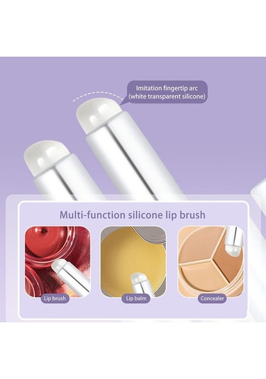 Plastik Saplı Silikon Dudak Fırçası Kapaklı Taşınabilir Ruj Dudak Balsamı Aplikatörü Mükemmel Noel Hediyeleri