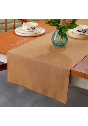 Schafer Home Bianca Keten Polyester Runner 40x160-kahverengi