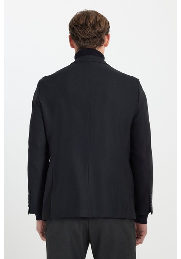 AC&Co / Altınyıldız Classics Erkek Siyah Regular Fit Rahat Kesim Mono Yaka Kapak Cepli Yünlü Ceket Siyah AC&Co / Altınyıldız Classics Erkek Siyah Regular Fit Rahat Kesim Mono Yaka Kapak Cepli Yünlü Ceket Siyah