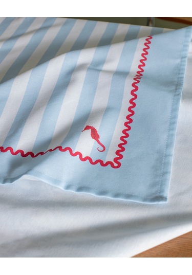 Louve Polycotton Masa Örtüsü - Mavi/beyaz - 150x200 Cm 8684427278017 Çok Renkli