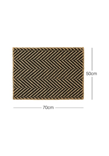 Ocean Home Textile Siyah Renk Balıksırtı Jüt Paspas 50  x  70 CM