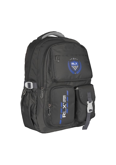 Relaxion Su Geçirmez Çok Gözlü Okul Sırt Çantası Gri 2058