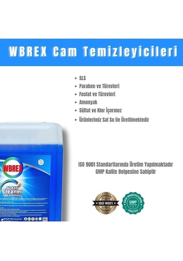 Wbrex Ekonomik Boy Profesyonel Cam Temizleyici 5 L