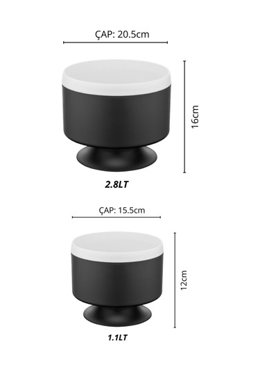 Nandy Home Güveç Model Dik Ayaklı 2'li Saksı Seti Mavi