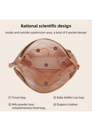Maiyame Insular 20l Çift Taraflı Anne Çantası - Su Geçirmez Nilon, 9 Cep, İç Bölmeler, Bebek Değişim Matı, Islak Çanta Ve Askı Kayışları - Kahverengi Kahverengi