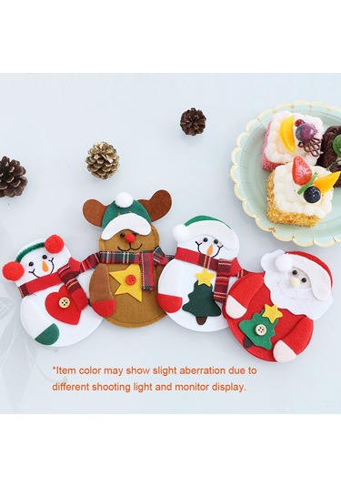 Ximistore9 Noel Masası Dekorasyonu: 6 Adet Non-woven Kürdan Bantı, Santa Ve Geyik Desenli, Yeniden Kullanılabilir, Festivite Atmosu Katıyor