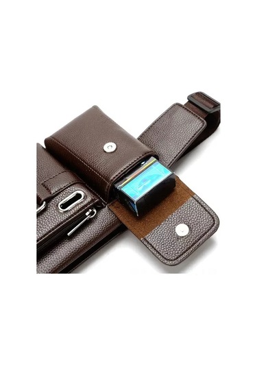 Geeksen Erkekler İçin Kahverengi Spor Bel Çantası, Çok Fonksiyonlu Dış Mekan Telefon Çantası, Moda Tasarım Çok Renkli