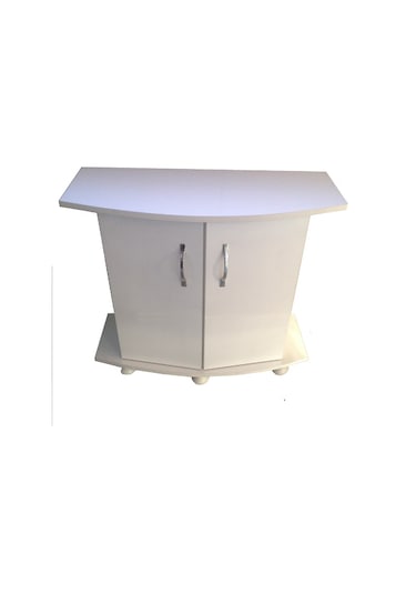 Kanki Pet Bombeli Beyaz Akvaryum Sehpası 80 CM