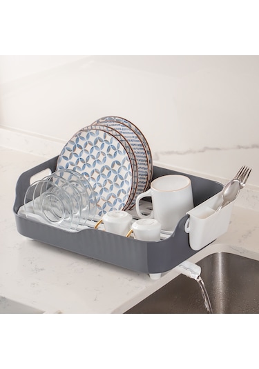 Porsima Akl-060 Gri Lüks Tabaklık Bulaşıklık Su Akıtma Kanallı Gri