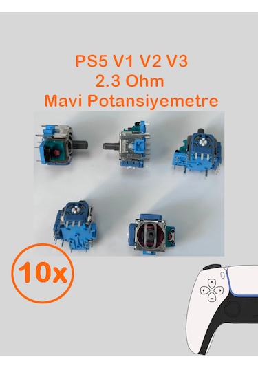 10 Adet Ps5 Analog Motoru Tüm Kollar İle Uyumlu Mavi 2.3k Ohm