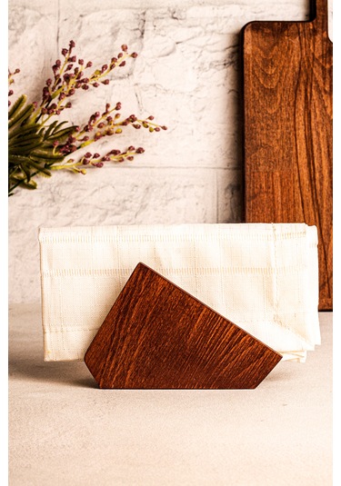 Snippy Baro - Ahşap Peçetelik Masaüstü Peçete Organizeri Ahşap