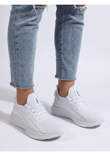 Beyaz Unisex Hafif Triko Sneaker Ortopedi Ayakkabı-015 Beyaz