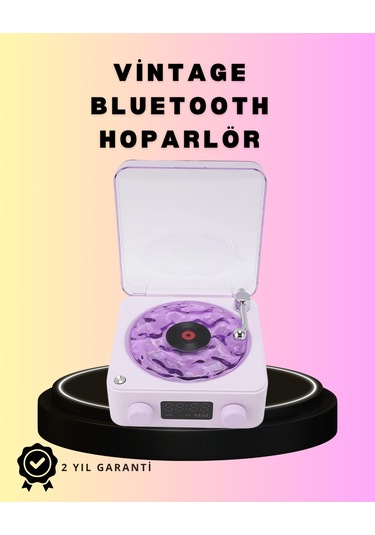 Bluetooth Retro Pikap Hoparlör Projektörlü Gece Lambası