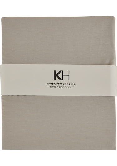 Karaca Home Basic %100 Pamuk King Kişilik Lastikli Çarşaf Gri