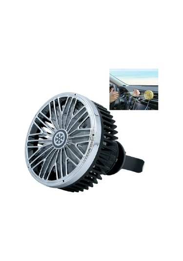 Araba Vent Fanı Çok Fonksiyonlu Usb Arayüz Mini Led Lamp Araç Fan Siyah