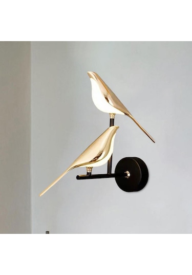 Suntek Aplik Duvar Lambası Başucu İki-kuş-sıcak-ışık Siyah