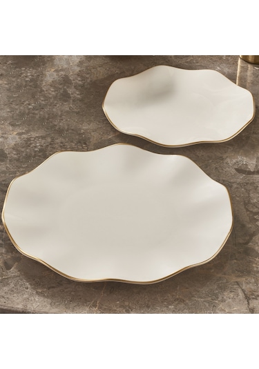 Güral Porselen Nesrin 24 Parça 6 Kişilik Bone Yemek Takımı Altın