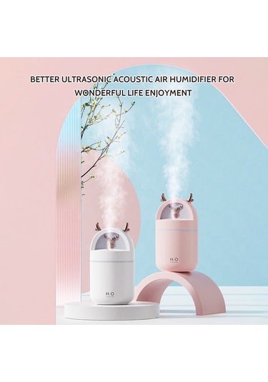 Konesam Beyaz Antler Şekilli Nemlendirici, 280ml, 2 W, Usb Besleme, Otomatik Kapatma, İki Sprey Modu