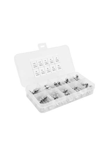 Lemestar 100'lü Cam Sigorta Rölesi Seti 0.2-20a , Hızlı Kırılma, Elektrik Güvenliği, 10 Farklı Akım, Şeffaf Depolama Kutusu 2 - 3 - 5 - 7.5 - 10 -15 - 20 - 25 - 30 - 35