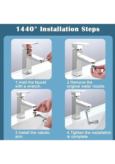 Jms1440 Döndürme Musluk Püskürtme Kafası Havalandırıcı Fıskiye Memesi Mutfak Musluk Dual Mode Gümüş