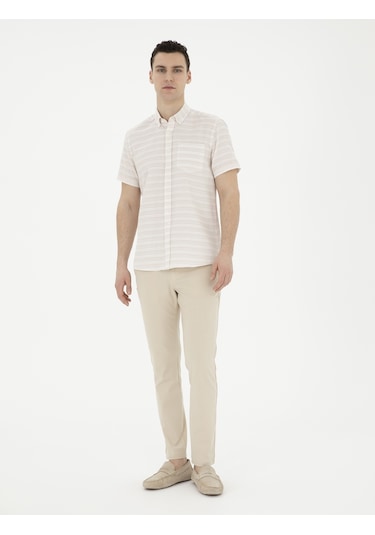 Pierre Cardin Erkek Bej Gömlek Kısa Kollu 50289412-vr011 Bej