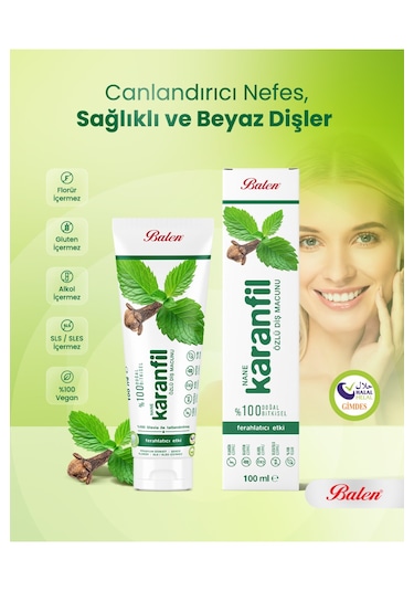 Balendoğal Nane & Karanfil Özlü Diş Macunu 100 Ml Beyazlatma