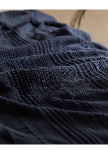 Madame Coco Lucille Çift Kişilik Yatak Örtüsü Lacivert