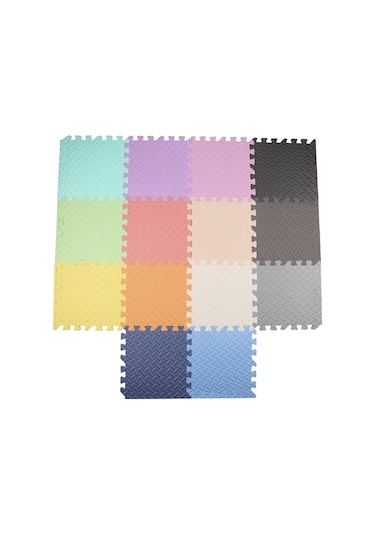 Teltree Bebekler İçin Kaymaz Eva Yer Matı - 12 Parça Yeşil Oyuncak Halı 30x30cm Su