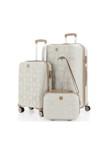 Mçs Polipropilen 3lü Valiz Seti Büyük & Kabin & Makyaj V376 S23sy1000053-set 00421 3'lü Set Çok Renkli