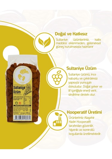 Alaşehir Kadın Kooperatifi Sultaniye Kuru Üzüm 500 G