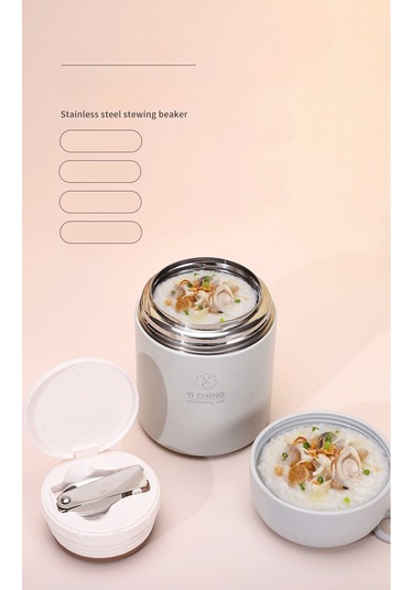 Tuomeng 316 Paslanmaz Çelik İns Tarzı Öğrenci Güveç Kabı Taşınabilir Termos Kova Pembe