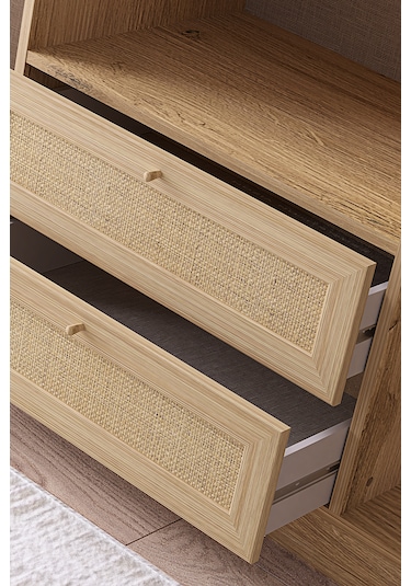 Baru 6 Kapaklı 2 Çekmeceli Gardırop Kahverengi