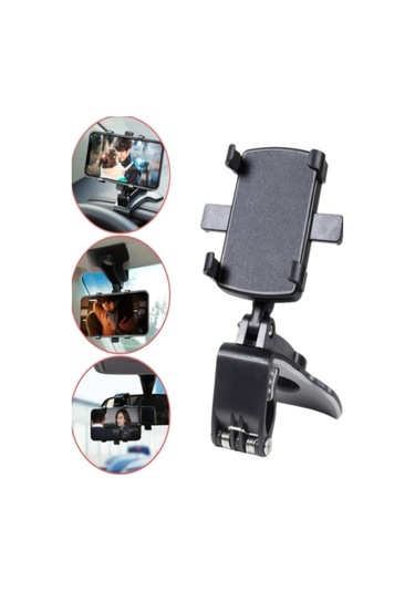 Araba Gösterge Üstüne Takılan Telefon Tutucu Torpido Dikiz Aynası Ve Güneşlik İçin Telefon Standı Ak