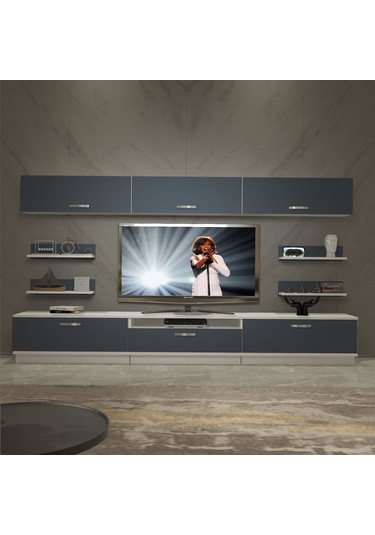 Decoraktiv Trendstyle 8y Mdf Tv Ünitesi Tv Sehpası Beyaz - Antrasit