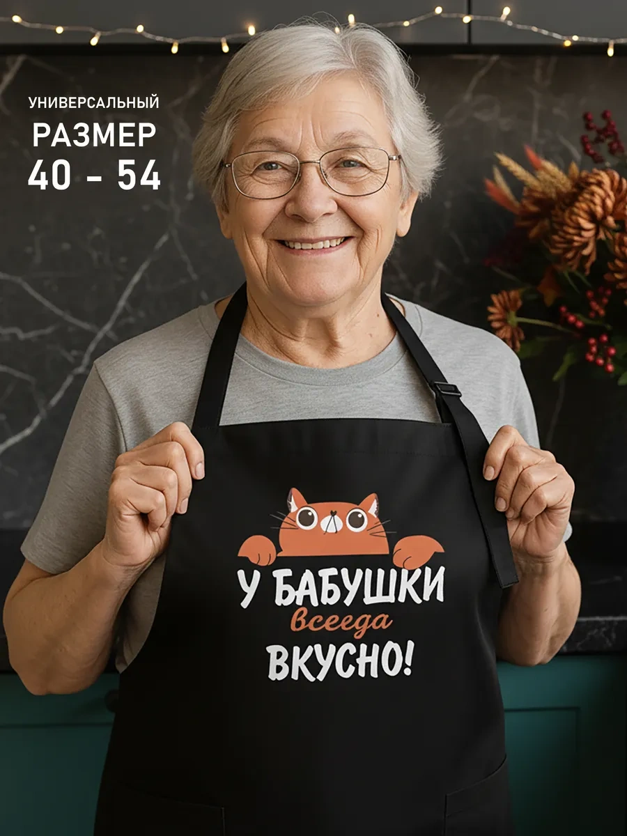 Vau Fartuk Büyükanne İçin Mutfak Önlüğü 266760214 Siyah