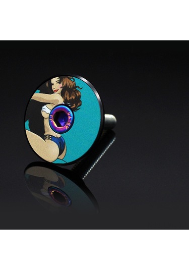 Ranyeek Dağ Ve Yol Bisikleti İçin 3d Kabartmalı Alüminyum Başlık Kapağı + Renkli Vidalar Seti Siyah