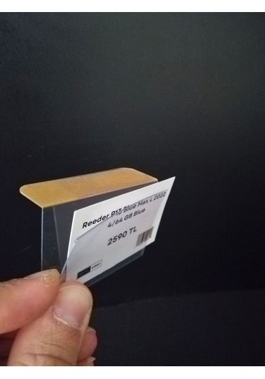 10 Adet Pvc Yapışkanlı Etiketlik Dik Açılı 6x4 Cm Raflar İçin