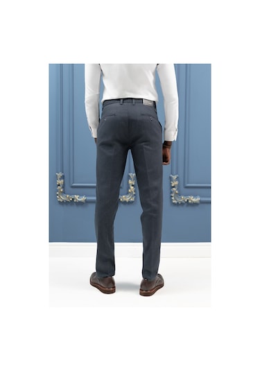 Notra Regular Fit Pamuklu Dokulu Kışlık Gabardin Pantolon Lacivert