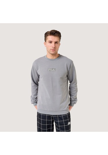Gri Fila Erkek Bisiklet Yaka Sweatshirt Deva Fam0570 Gri